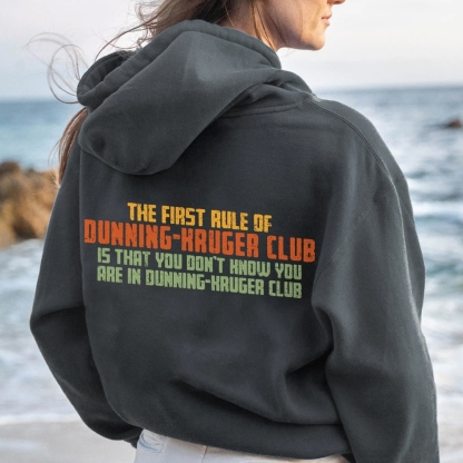 Dunning-Kruger Club Printed Back Unisex Cotton Hoodie
