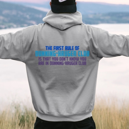 Dunning-Kruger Club Printed Back Unisex Cotton Hoodie