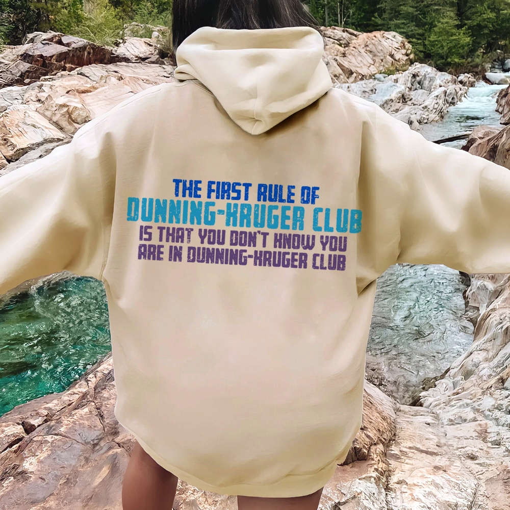 Dunning-Kruger Club Printed Back Unisex Cotton Hoodie