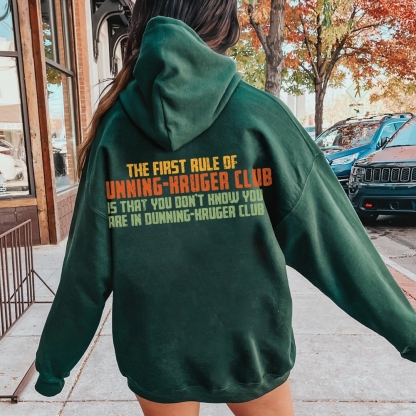 Dunning-Kruger Club Printed Back Unisex Cotton Hoodie