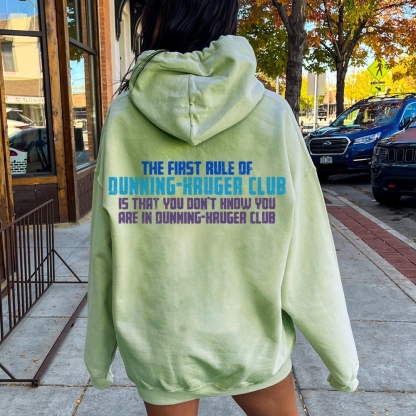 Dunning-Kruger Club Printed Back Unisex Cotton Hoodie