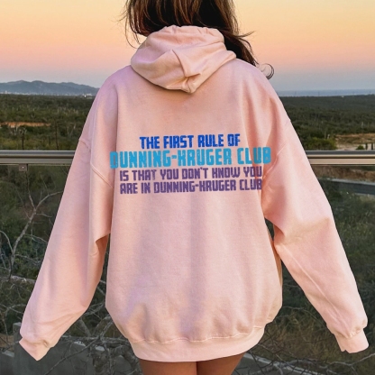 Dunning-Kruger Club Printed Back Unisex Cotton Hoodie