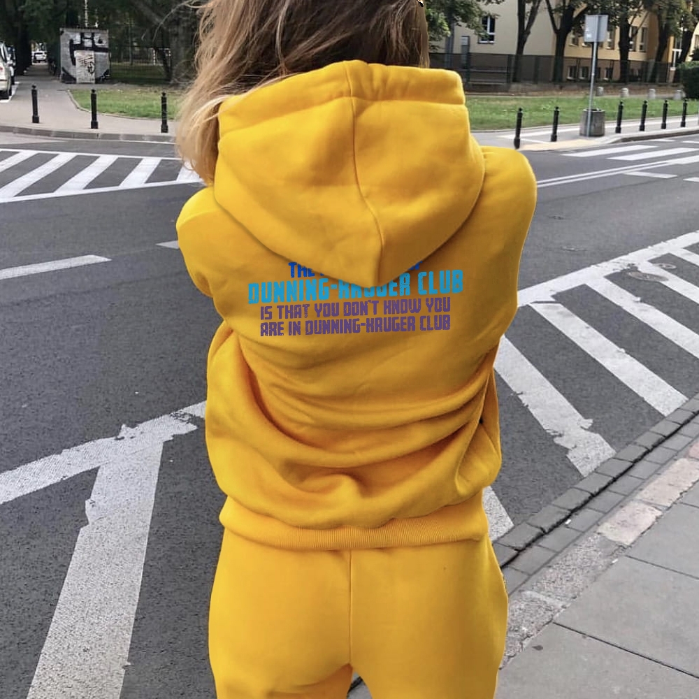 Dunning-Kruger Club Printed Back Unisex Cotton Hoodie