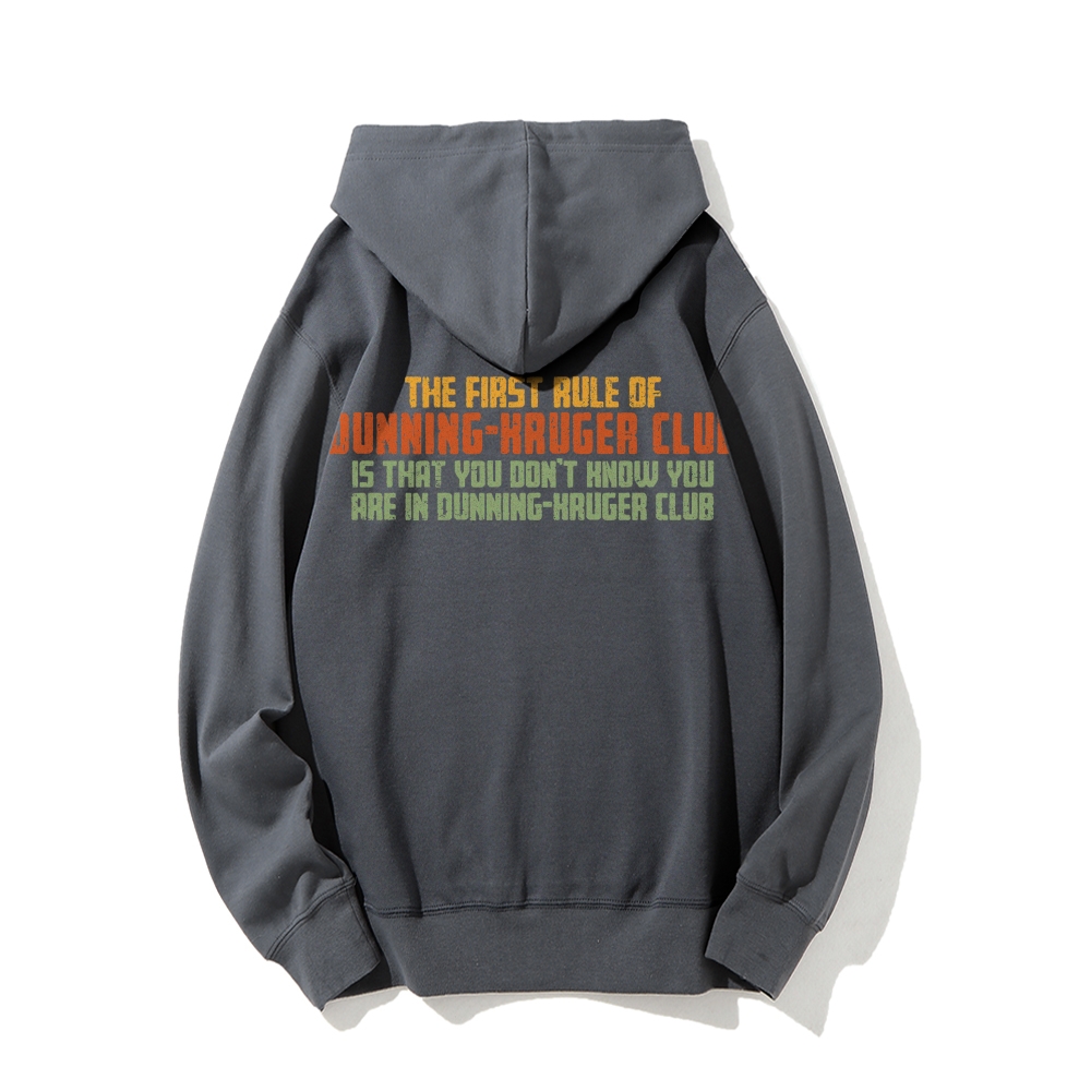 Dunning-Kruger Club Printed Back Unisex Cotton Hoodie