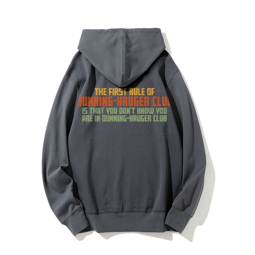 Dunning-Kruger Club Printed Back Unisex Cotton Hoodie