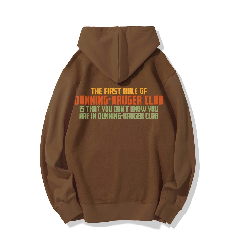 Dunning-Kruger Club Printed Back Unisex Cotton Hoodie