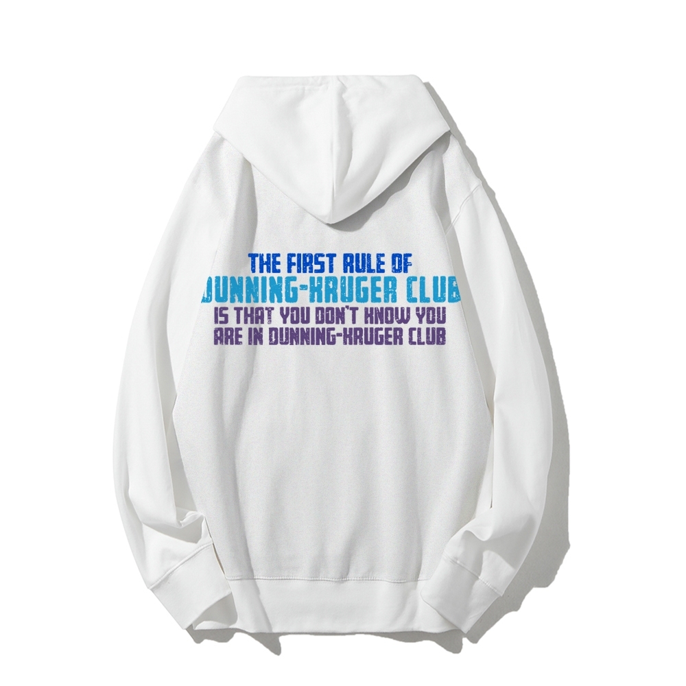 Dunning-Kruger Club Printed Back Unisex Cotton Hoodie