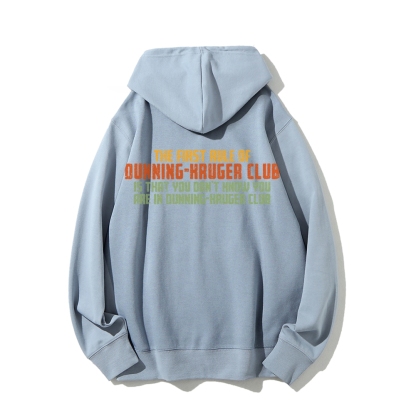 Dunning-Kruger Club Printed Back Unisex Cotton Hoodie