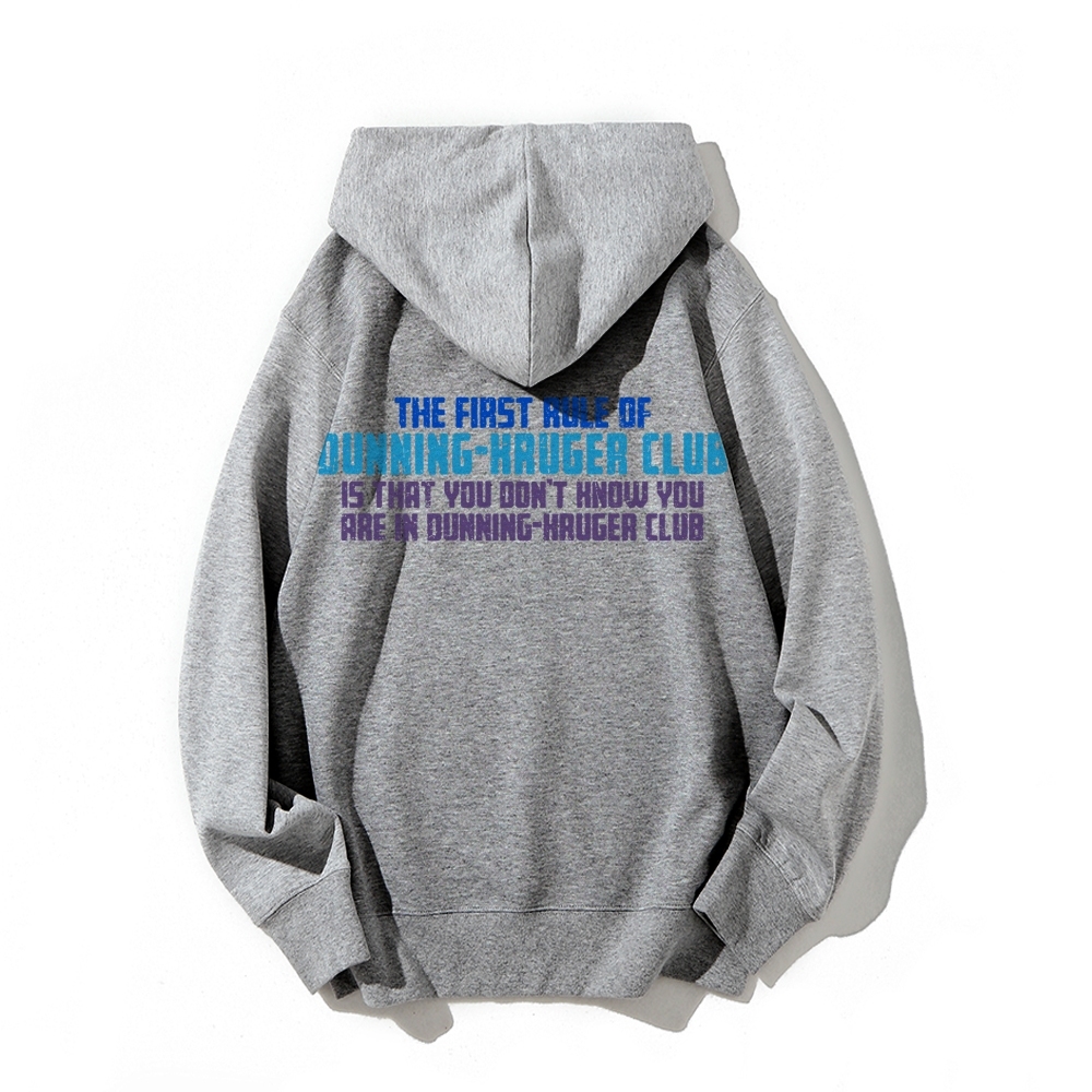 Dunning-Kruger Club Printed Back Unisex Cotton Hoodie
