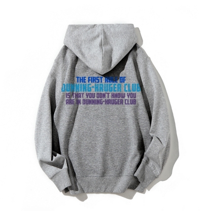Dunning-Kruger Club Printed Back Unisex Cotton Hoodie