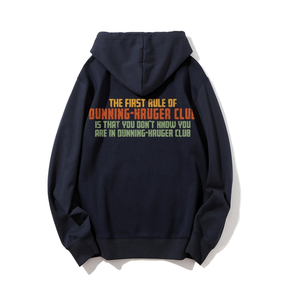 Dunning-Kruger Club Printed Back Unisex Cotton Hoodie