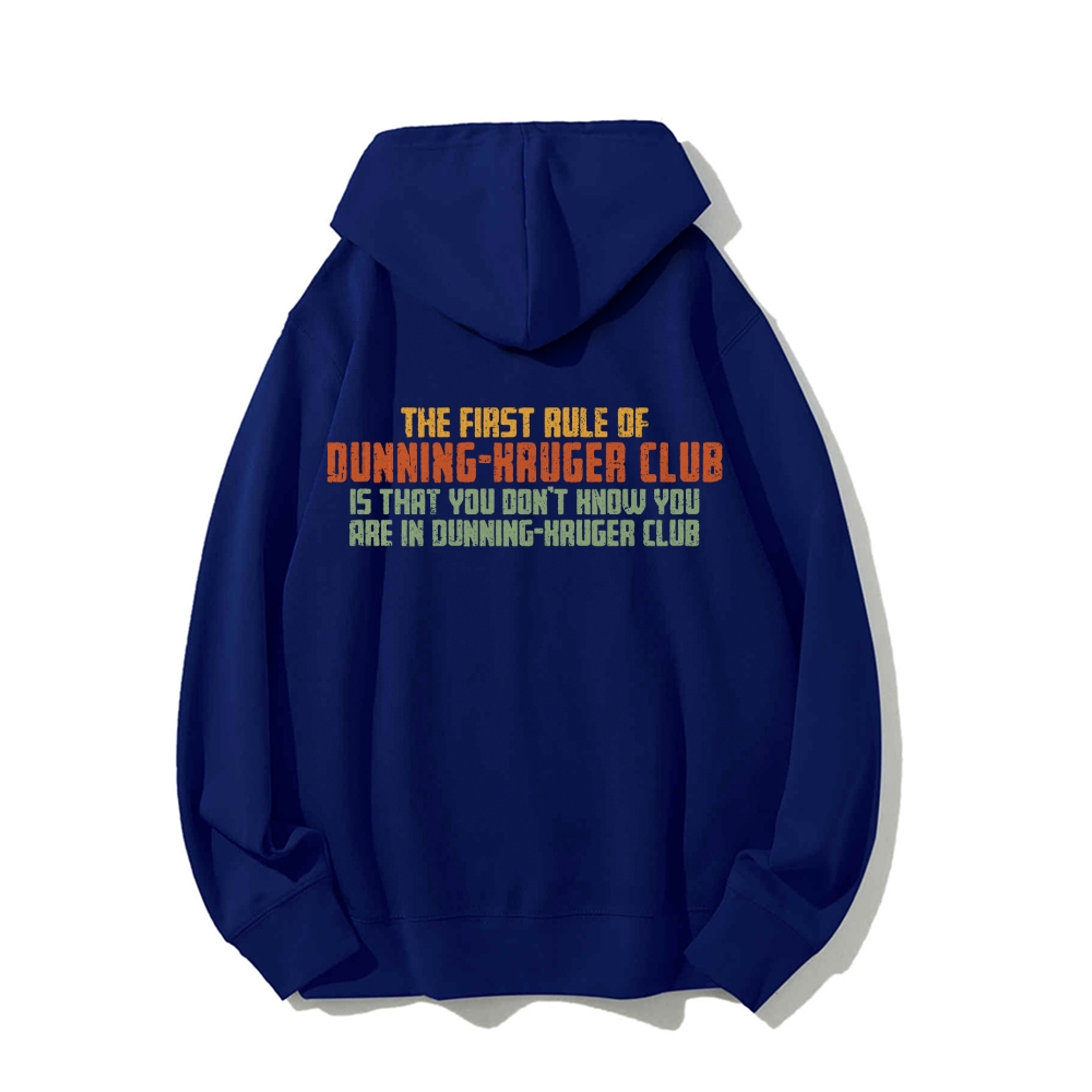 Dunning-Kruger Club Printed Back Unisex Cotton Hoodie