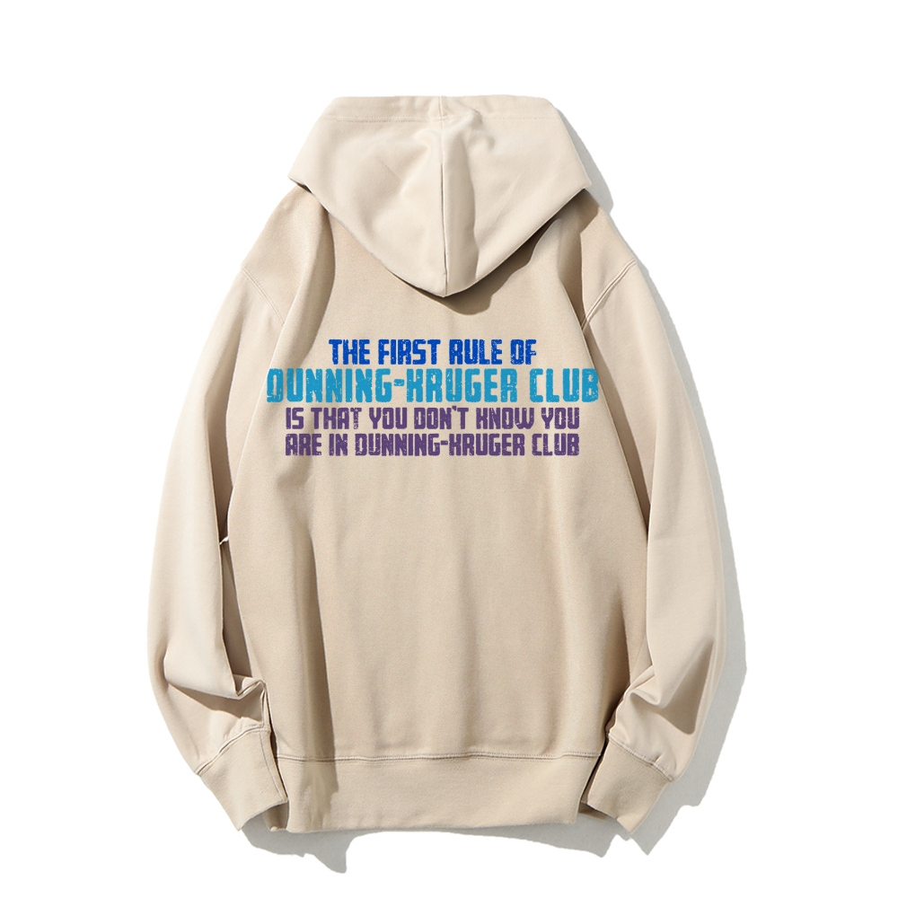 Dunning-Kruger Club Printed Back Unisex Cotton Hoodie