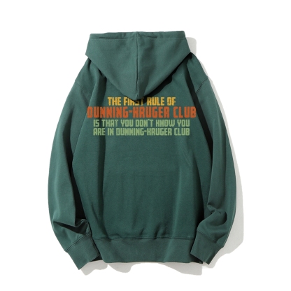 Dunning-Kruger Club Printed Back Unisex Cotton Hoodie