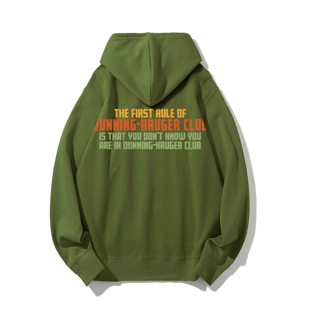 Dunning-Kruger Club Printed Back Unisex Cotton Hoodie