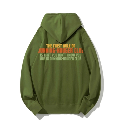 Dunning-Kruger Club Printed Back Unisex Cotton Hoodie
