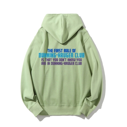 Dunning-Kruger Club Printed Back Unisex Cotton Hoodie