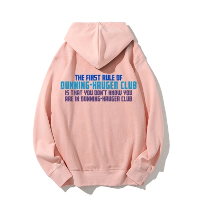 Dunning-Kruger Club Printed Back Unisex Cotton Hoodie