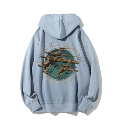 Star Wars X-Wing Squadron Faded Portrait Printed Back Unisex Cotton Hoodie