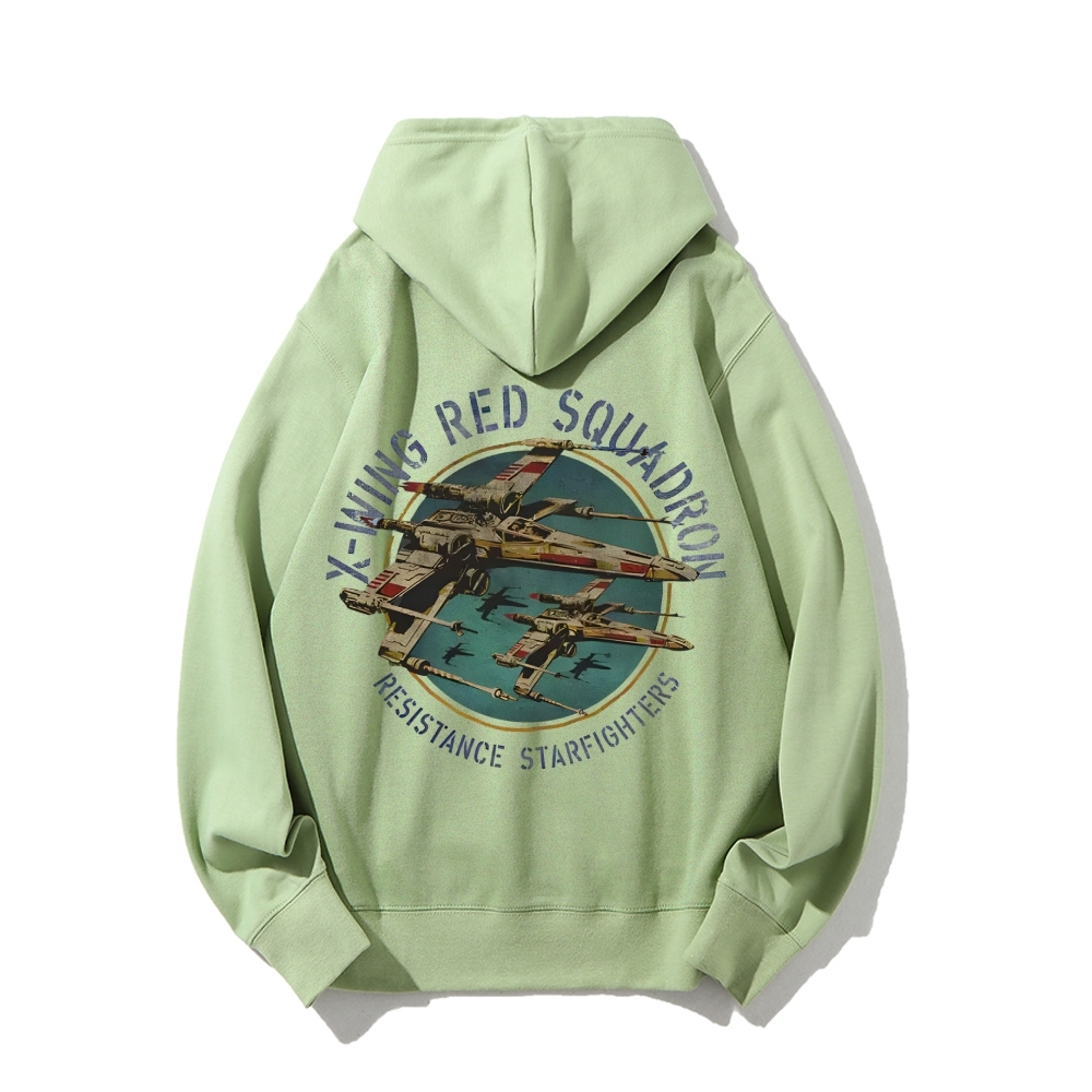 Star Wars X-Wing Squadron Faded Portrait Printed Back Unisex Cotton Hoodie