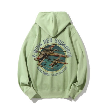 Star Wars X-Wing Squadron Faded Portrait Printed Back Unisex Cotton Hoodie