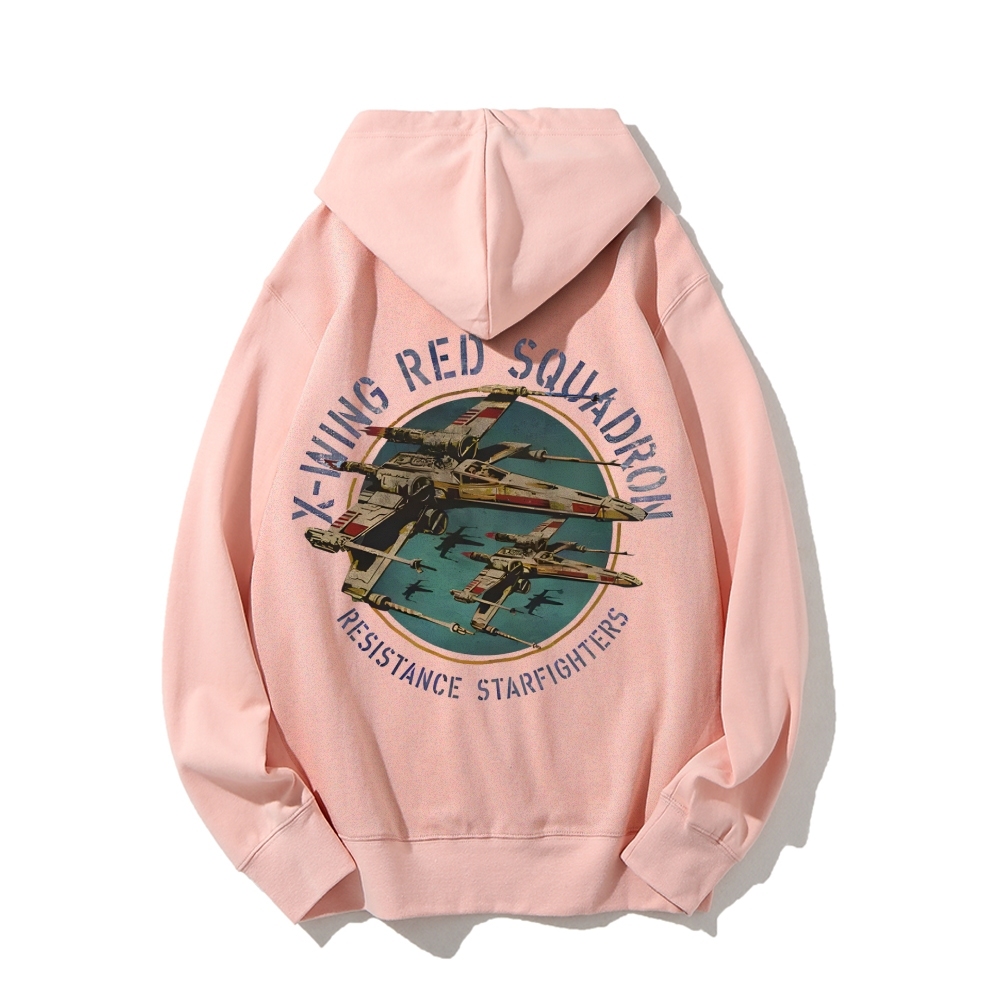 Star Wars X-Wing Squadron Faded Portrait Printed Back Unisex Cotton Hoodie