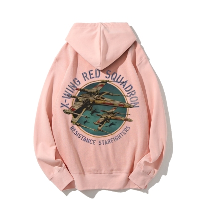 Star Wars X-Wing Squadron Faded Portrait Printed Back Unisex Cotton Hoodie
