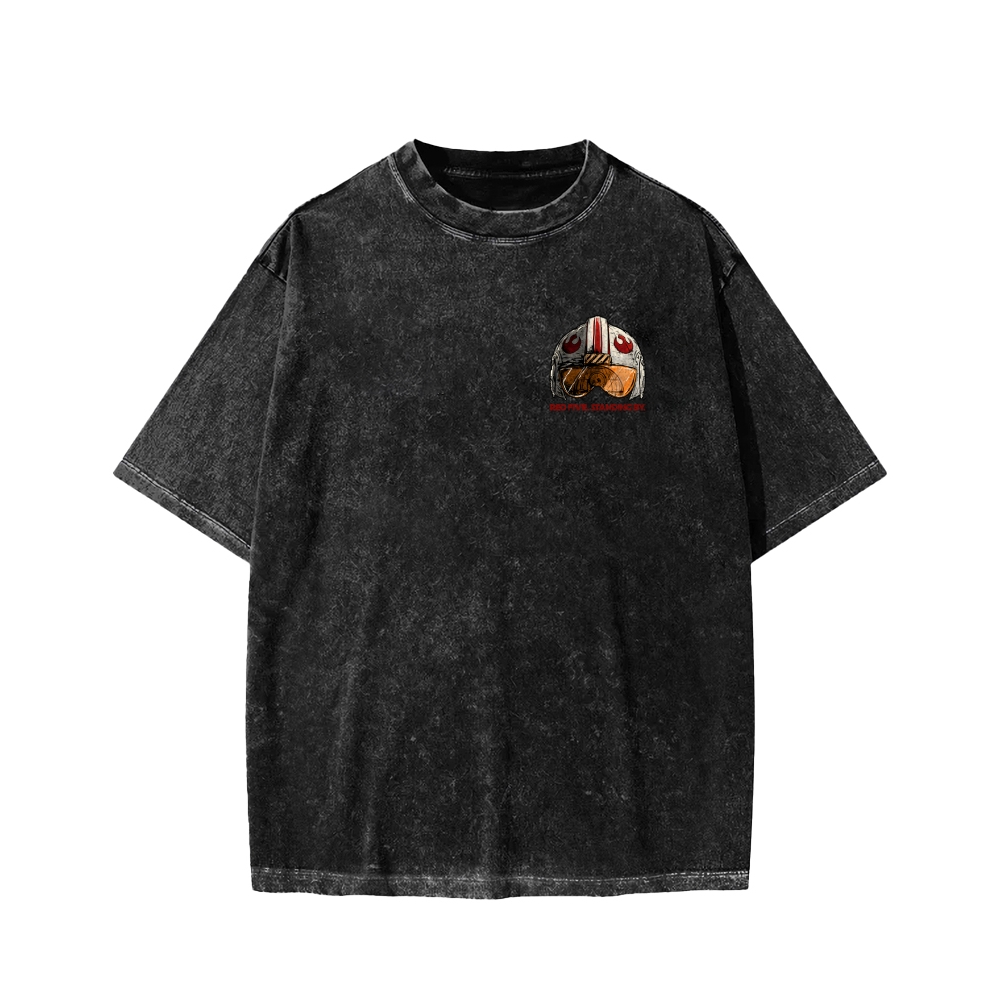 Standing By Front And Back Printing Washed T-shirt