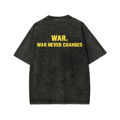 Eternal War Front And Back Printing Washed T-shirt