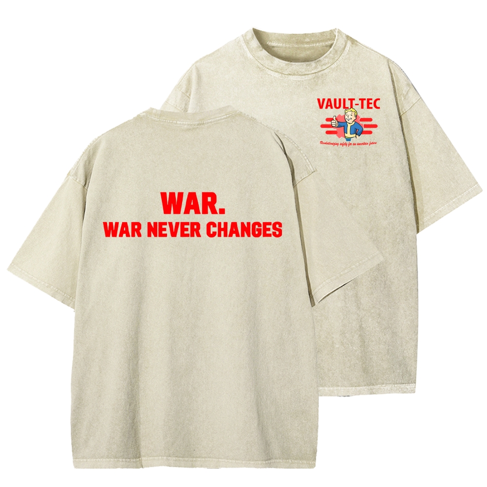 Eternal War Front And Back Printing Washed T-shirt
