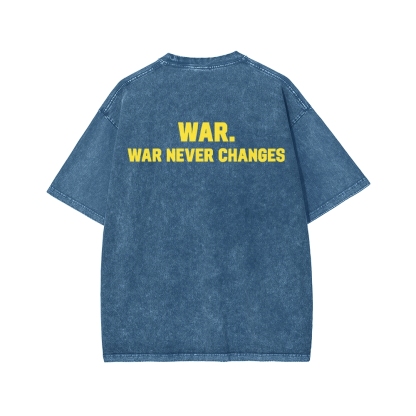 Eternal War Front And Back Printing Washed T-shirt