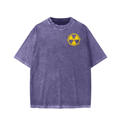 Plutonium Power Front And Back Printing Washed T-shirt