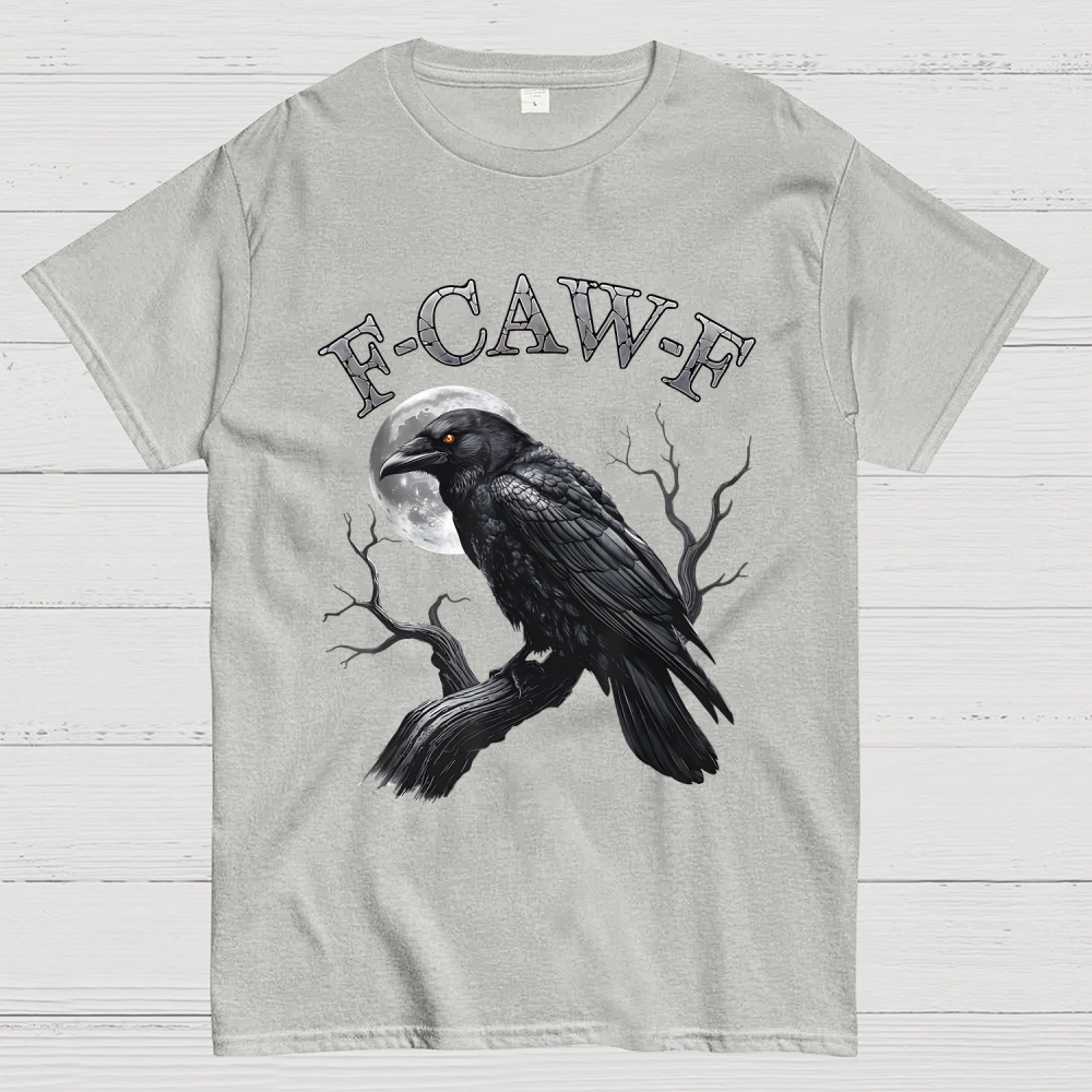 Black Crow F-Caw-F Funny Black Bird Moon Geek T-Shirt