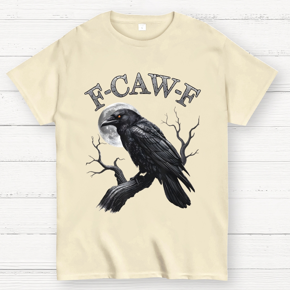 Black Crow F-Caw-F Funny Black Bird Moon Geek T-Shirt
