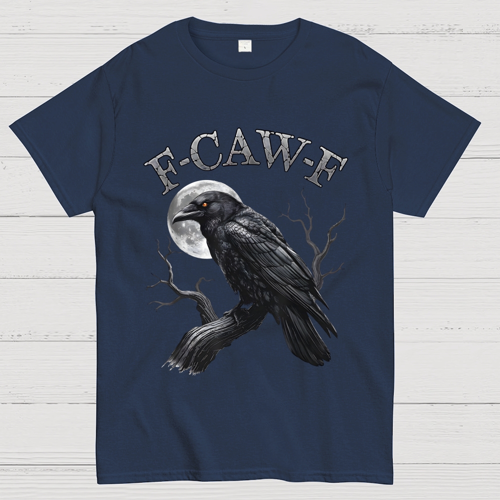 Black Crow F-Caw-F Funny Black Bird Moon Geek T-Shirt