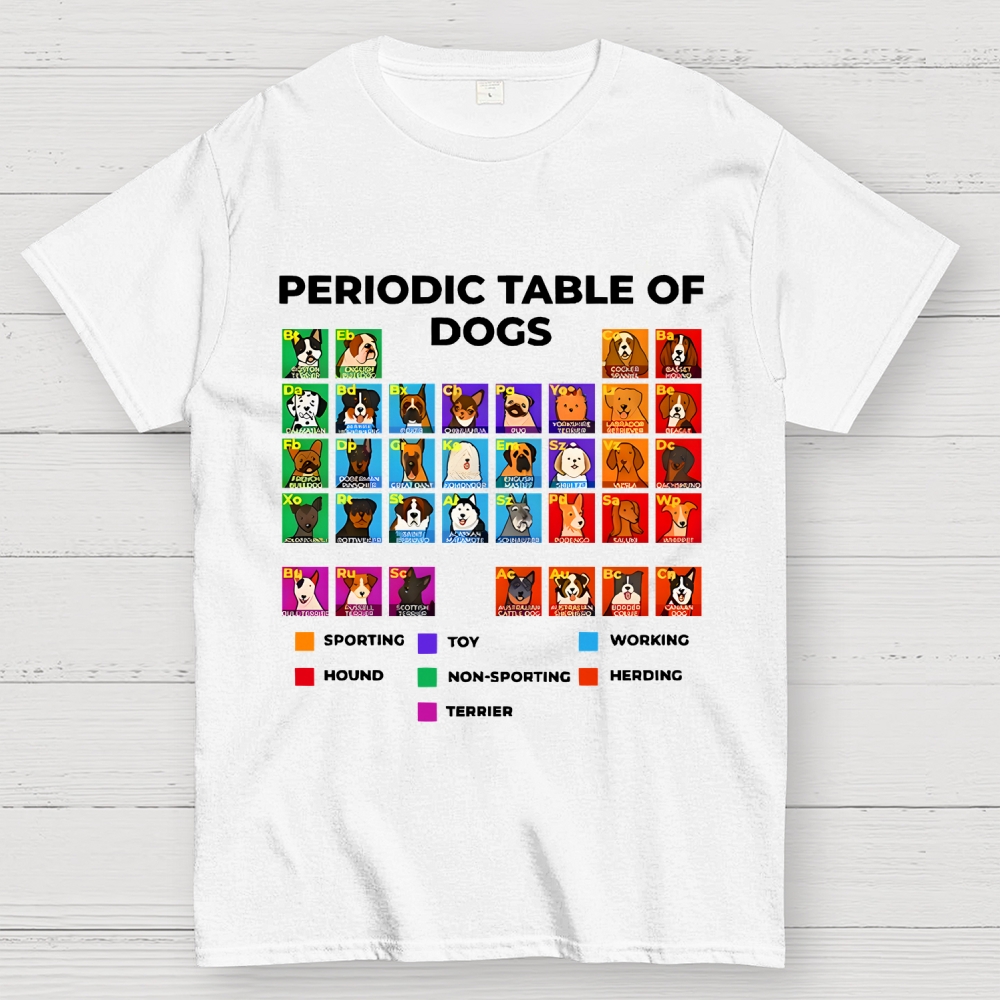 Periodic Table Of Dogs Geek T-Shirt