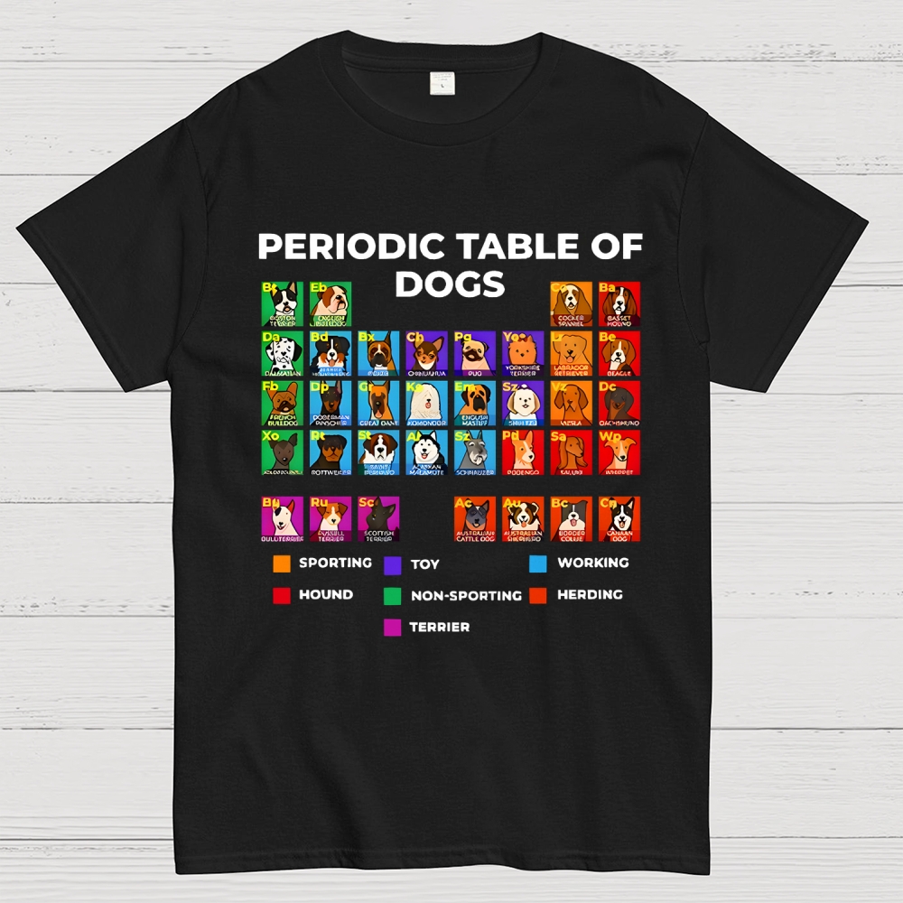 Periodic Table Of Dogs Geek T-Shirt