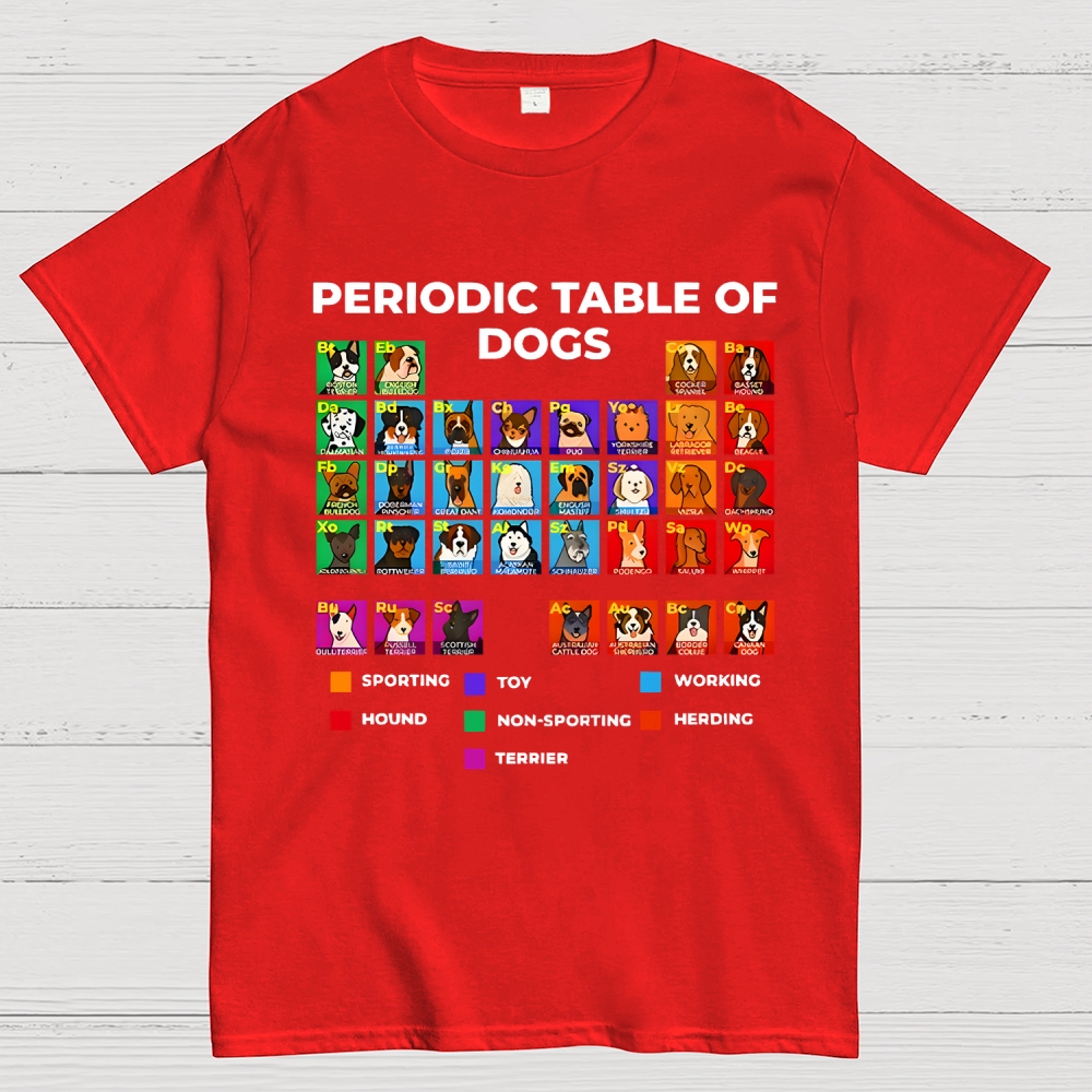 Periodic Table Of Dogs Geek T-Shirt