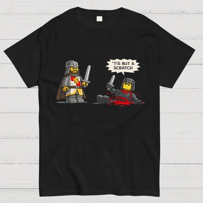 Tis But a Scratch  Medieval Knight Parody  Dark Humor Geek T-Shirt