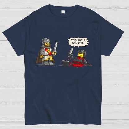Tis But a Scratch  Medieval Knight Parody  Dark Humor Geek T-Shirt