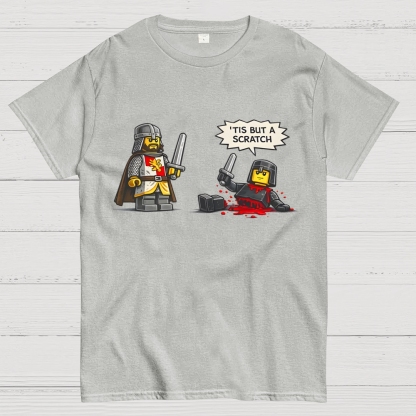 Tis But a Scratch  Medieval Knight Parody  Dark Humor Geek T-Shirt