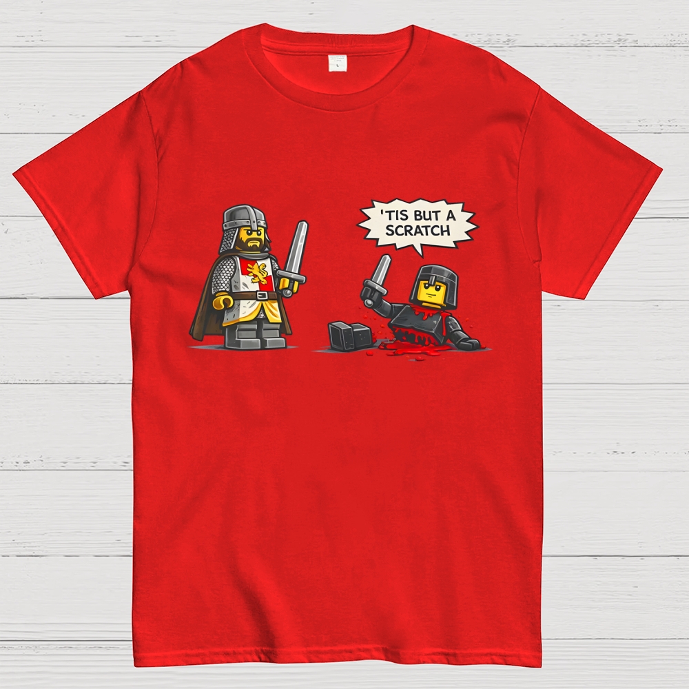 Tis But a Scratch  Medieval Knight Parody  Dark Humor Geek T-Shirt