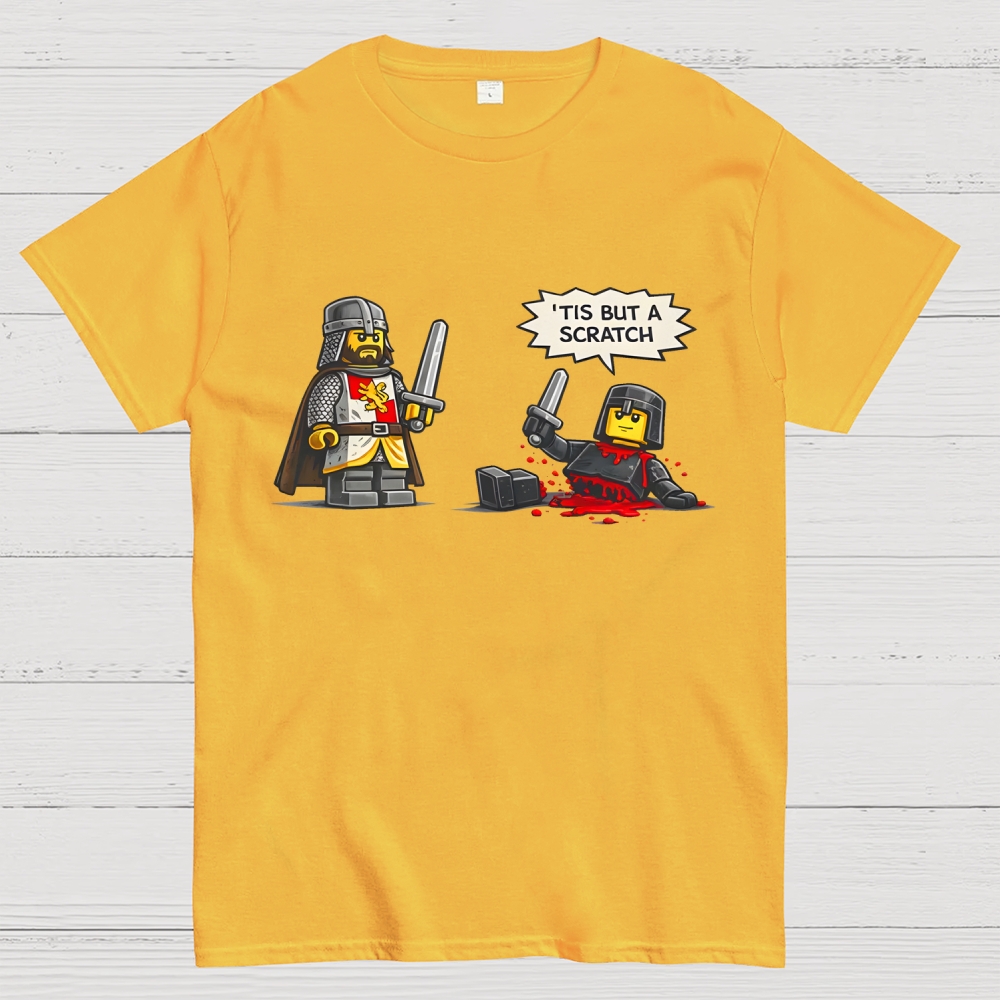 Tis But a Scratch  Medieval Knight Parody  Dark Humor Geek T-Shirt