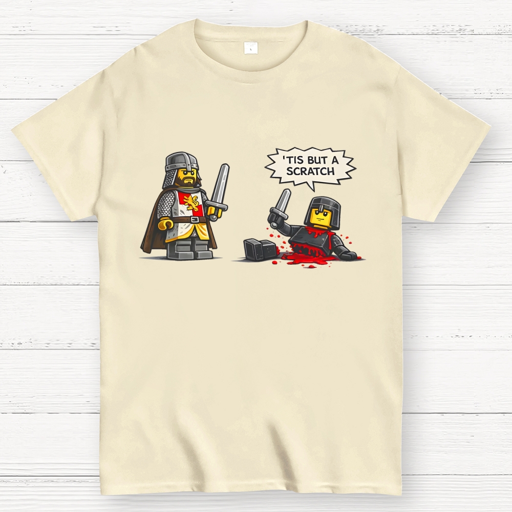 Tis But a Scratch  Medieval Knight Parody  Dark Humor Geek T-Shirt