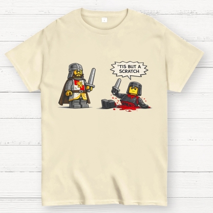 Tis But a Scratch  Medieval Knight Parody  Dark Humor Geek T-Shirt