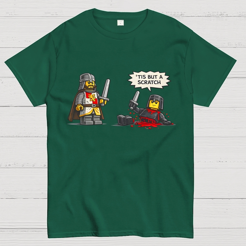 Tis But a Scratch  Medieval Knight Parody  Dark Humor Geek T-Shirt