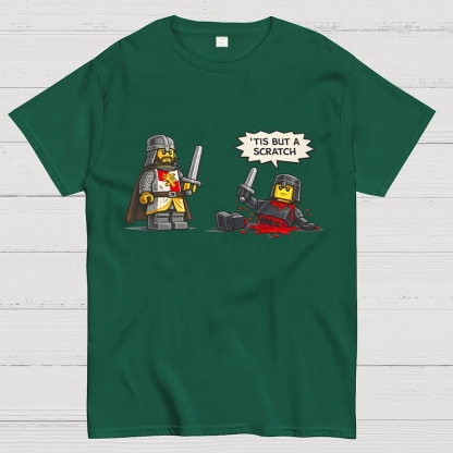 Tis But a Scratch  Medieval Knight Parody  Dark Humor Geek T-Shirt