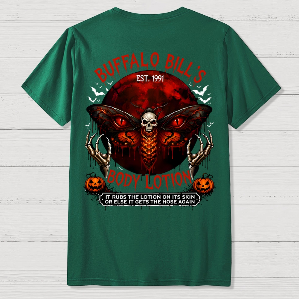 Buffalo Bill's Body Lotion Horror Halloween Front And Back Printing Geek T-Shirt