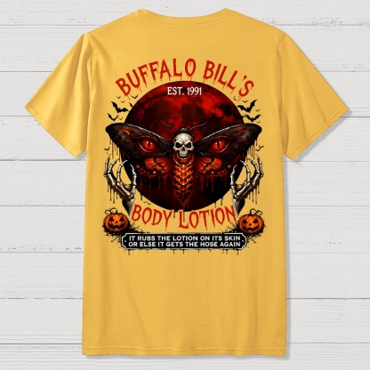 Buffalo Bill's Body Lotion Horror Halloween Front And Back Printing Geek T-Shirt