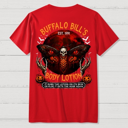 Buffalo Bill's Body Lotion Horror Halloween Front And Back Printing Geek T-Shirt